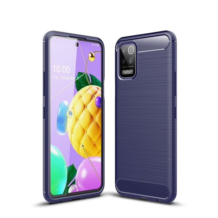 For LG K52 Brushed Texture Carbon Fiber TPU Case