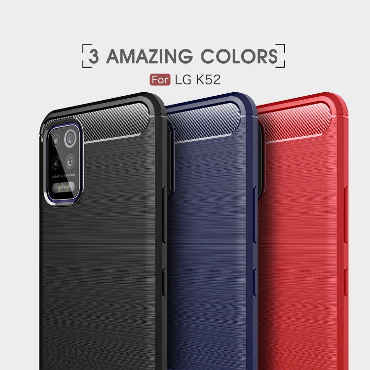 For LG K52 Brushed Texture Carbon Fiber TPU Case