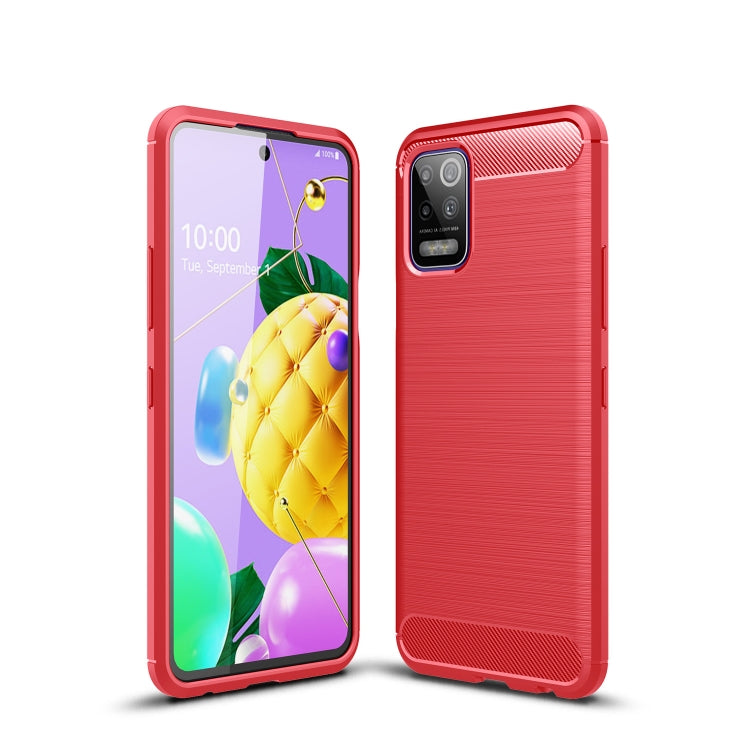 For LG K52 Brushed Texture Carbon Fiber TPU Case