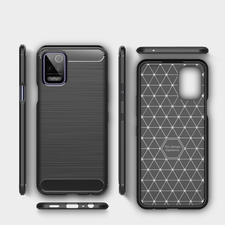 For LG K52 Brushed Texture Carbon Fiber TPU Case