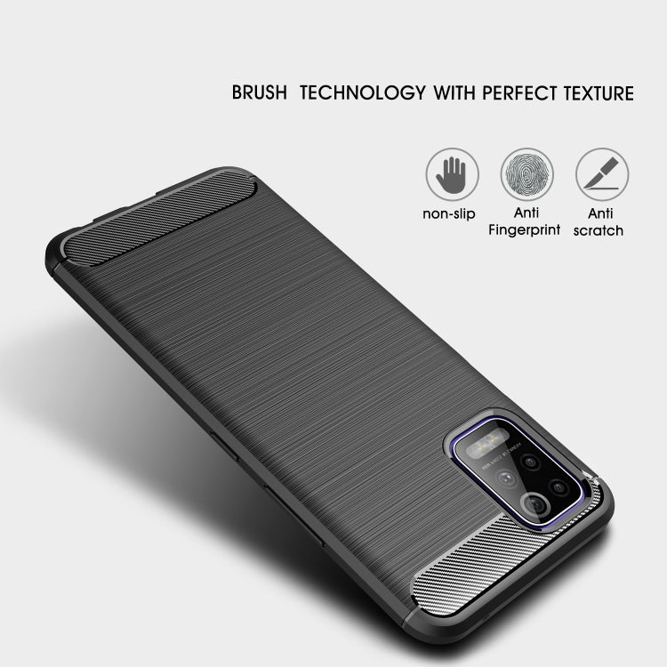 For LG K52 Brushed Texture Carbon Fiber TPU Case