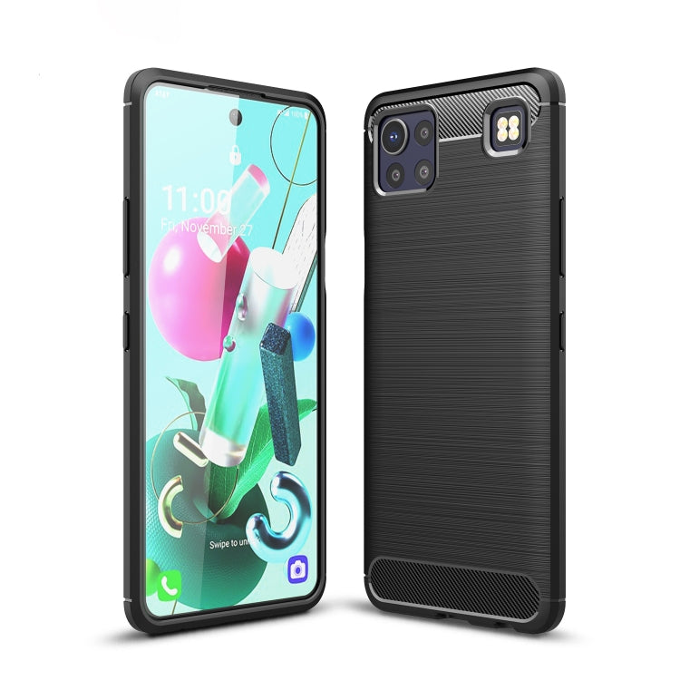 For LG K92 5G Brushed Texture Carbon Fiber TPU Case