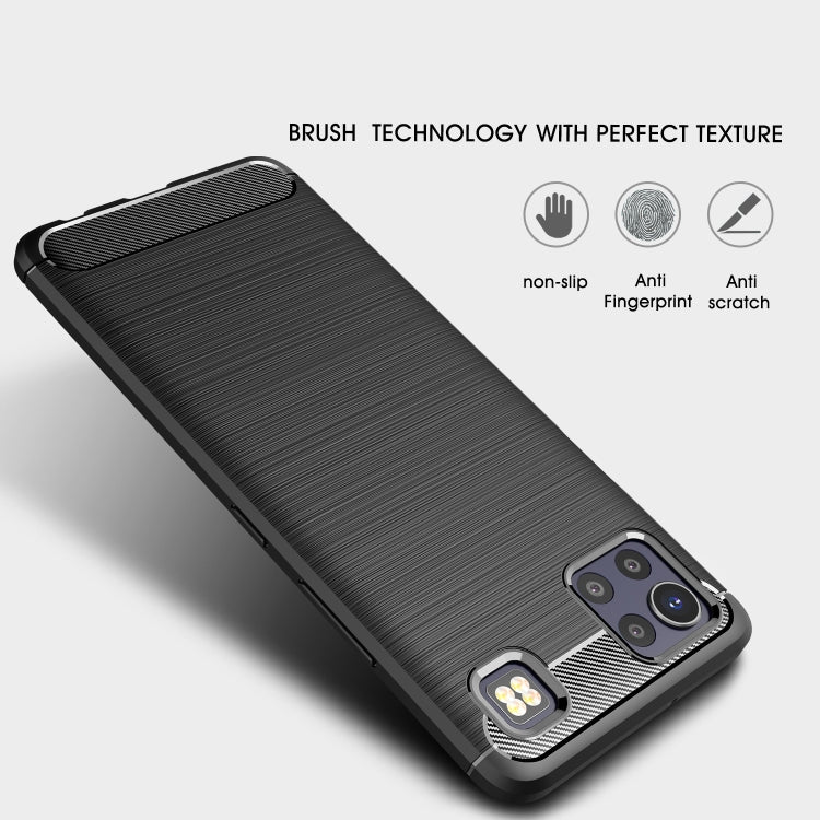 For LG K92 5G Brushed Texture Carbon Fiber TPU Case