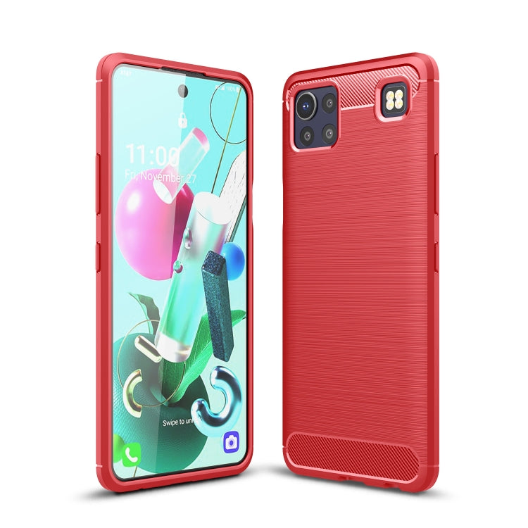 For LG K92 5G Brushed Texture Carbon Fiber TPU Case