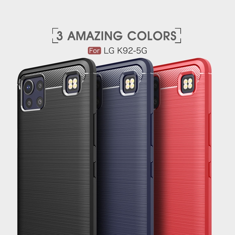 For LG K92 5G Brushed Texture Carbon Fiber TPU Case