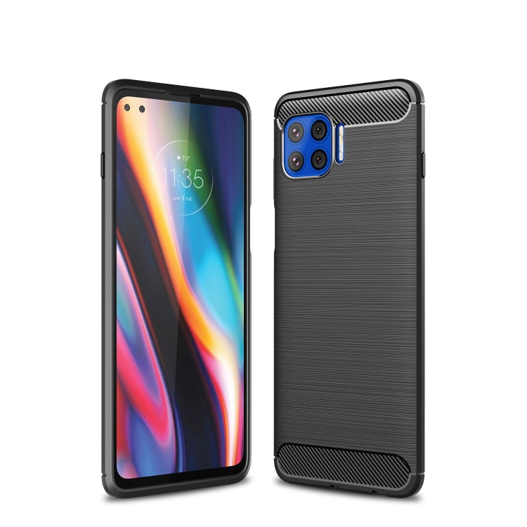 For Motorola Moto G 5G Plus Brushed Texture Carbon Fiber TPU Case