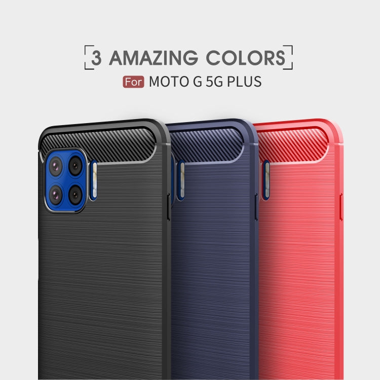 For Motorola Moto G 5G Plus Brushed Texture Carbon Fiber TPU Case