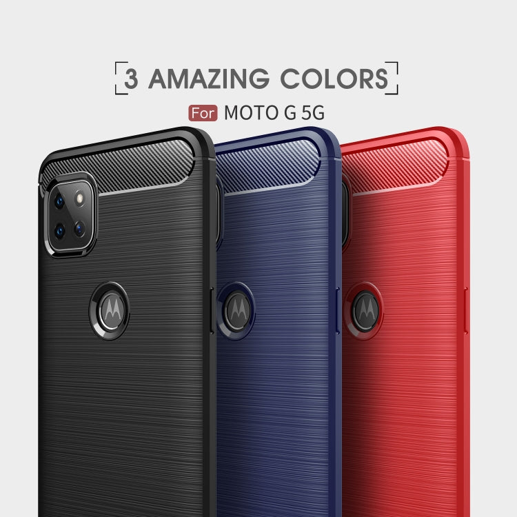 For Motorola Moto G 5G Brushed Texture Carbon Fiber TPU Case
