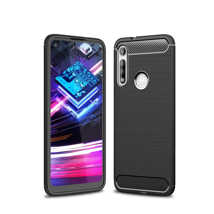 For Motorola Moto G Fast Brushed Texture Carbon Fiber TPU Case
