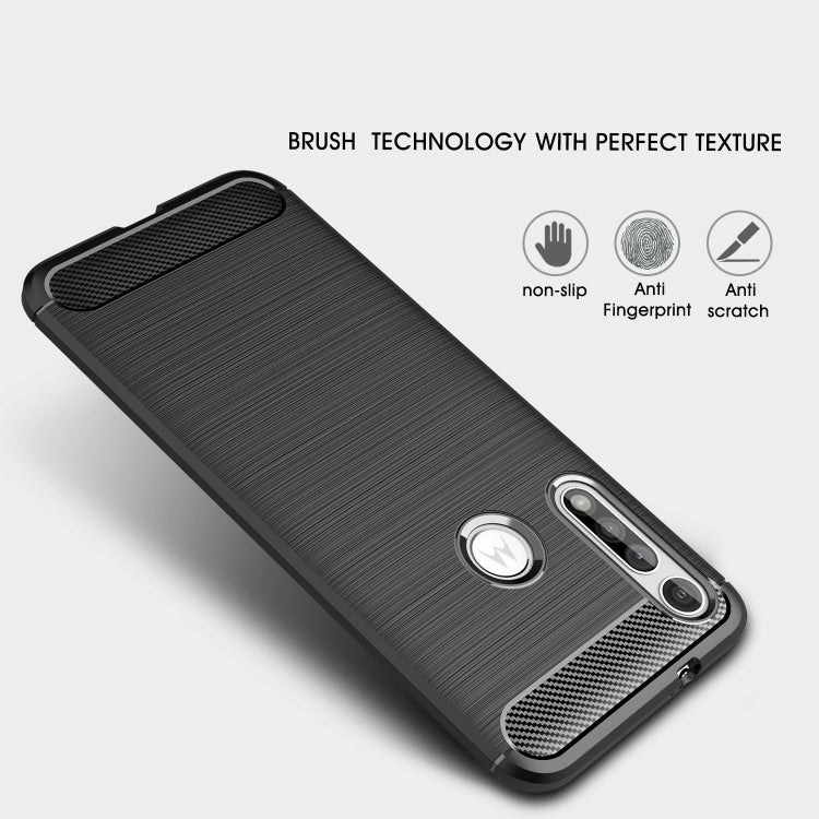 For Motorola Moto G Fast Brushed Texture Carbon Fiber TPU Case