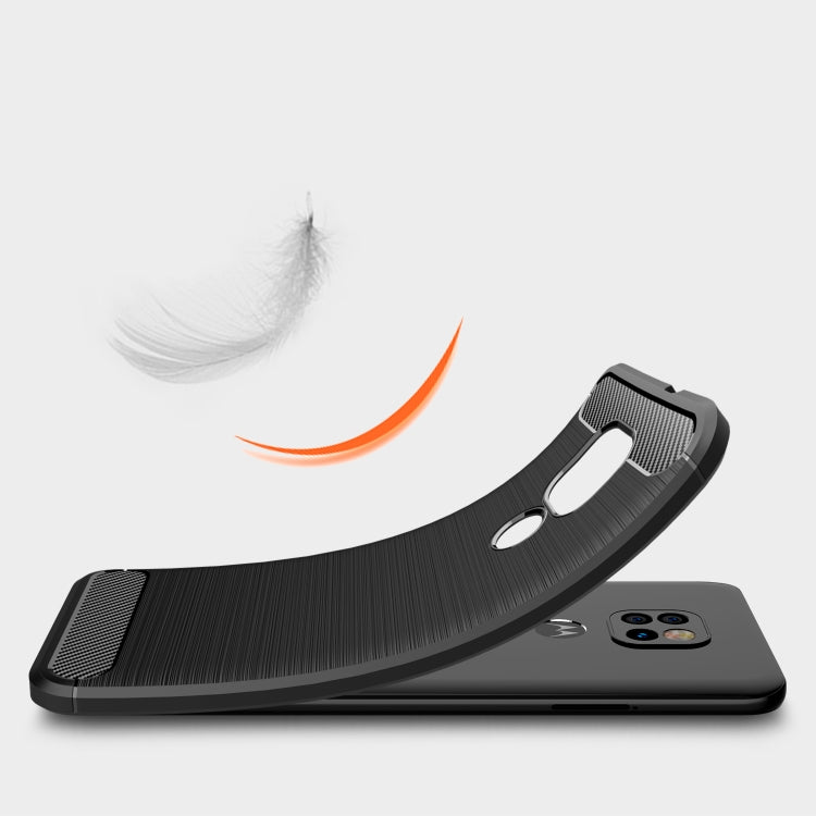 For Motorola Moto G9 Play Brushed Texture Carbon Fiber TPU Case