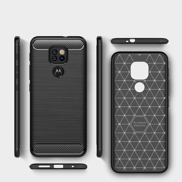 For Motorola Moto G9 Play Brushed Texture Carbon Fiber TPU Case