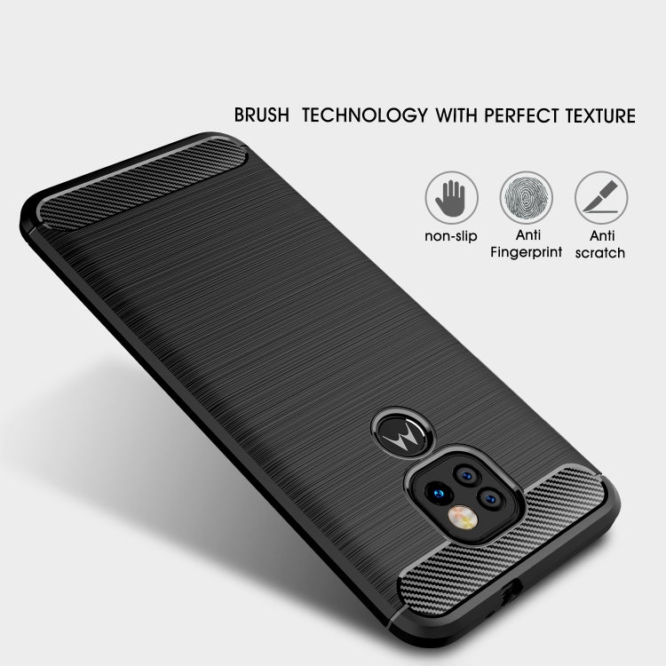 For Motorola Moto G9 Play Brushed Texture Carbon Fiber TPU Case