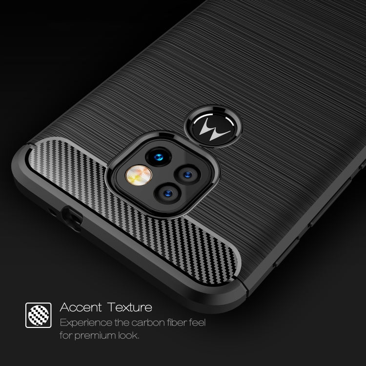 For Motorola Moto G9 Play Brushed Texture Carbon Fiber TPU Case