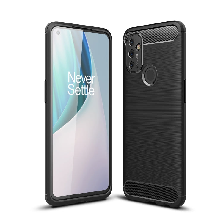 For OnePlus Nord N100 Brushed Texture Carbon Fiber TPU Case