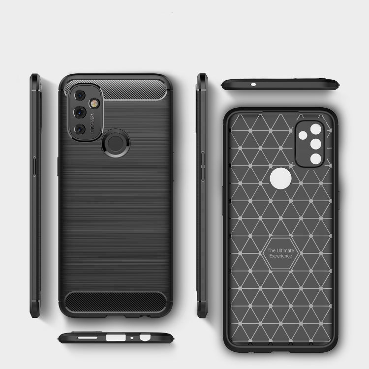 For OnePlus Nord N100 Brushed Texture Carbon Fiber TPU Case