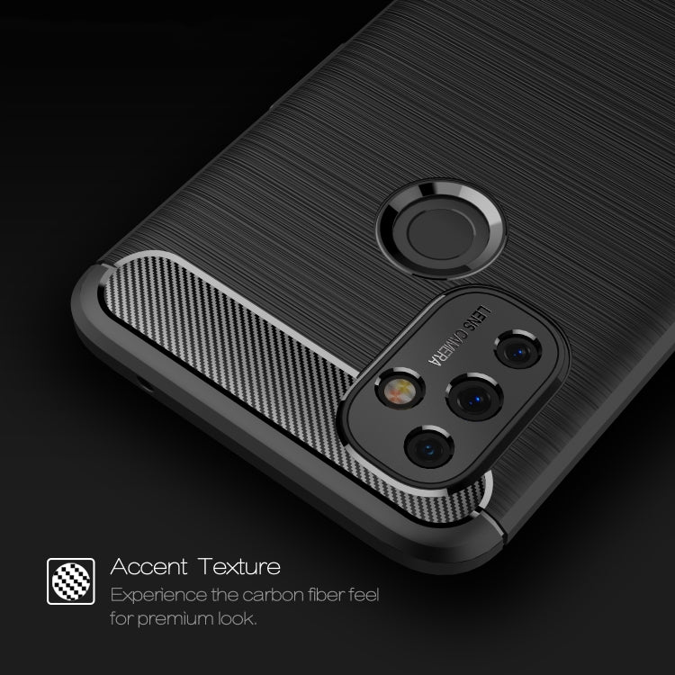 For OnePlus Nord N100 Brushed Texture Carbon Fiber TPU Case