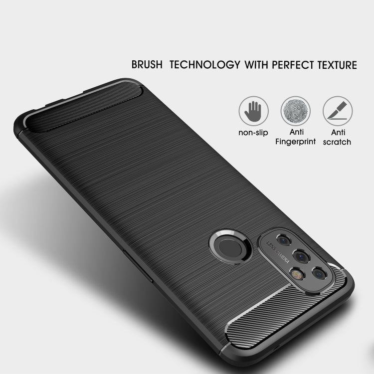 For OnePlus Nord N100 Brushed Texture Carbon Fiber TPU Case