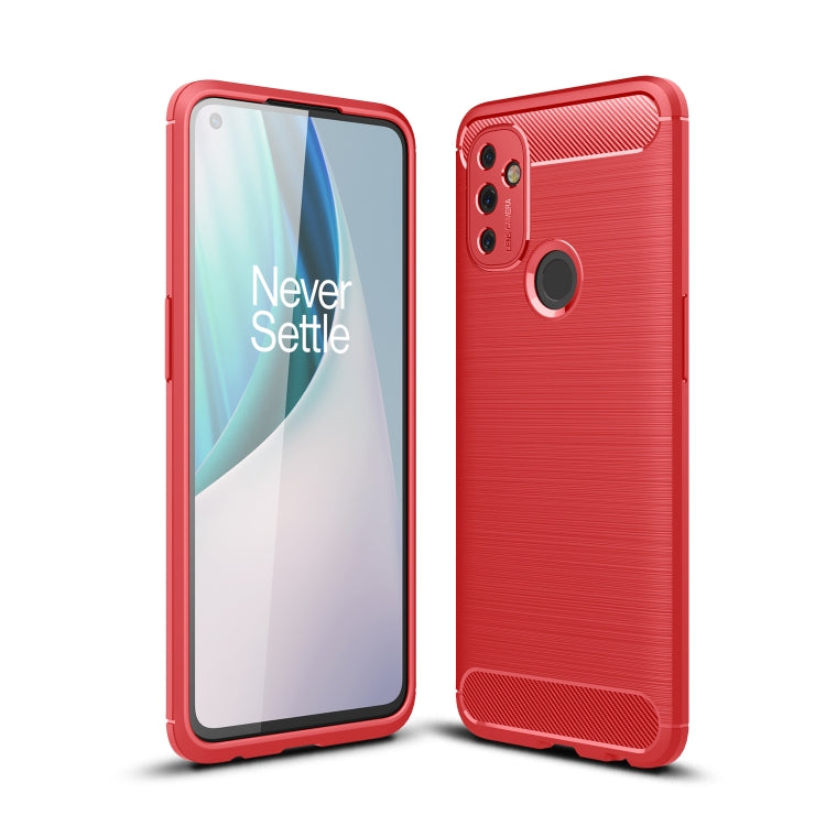 For OnePlus Nord N100 Brushed Texture Carbon Fiber TPU Case