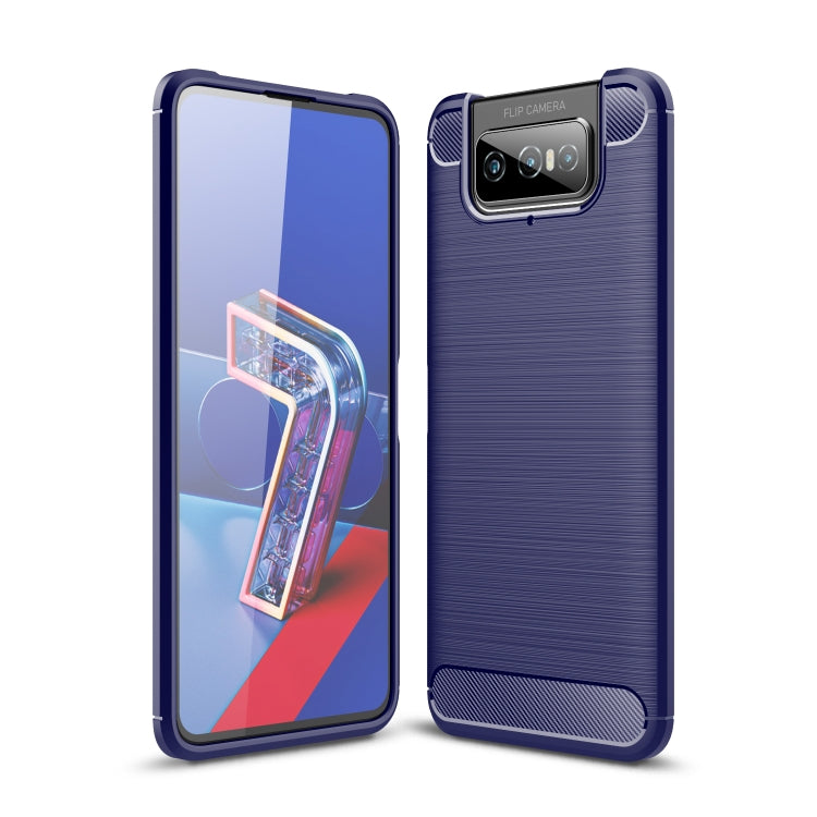 For Asus Zenfone 7 ZS670KS Brushed Texture Carbon Fiber TPU Case
