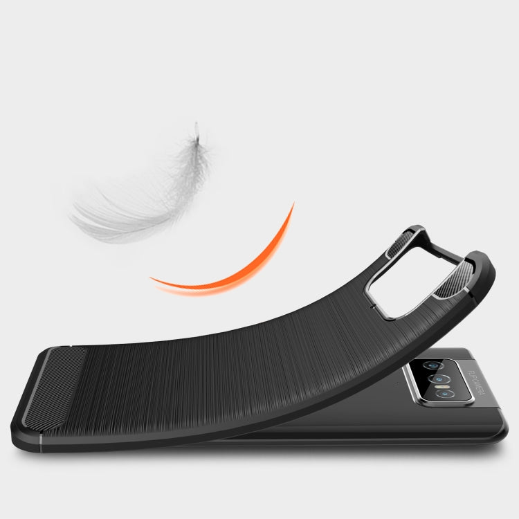 For Asus Zenfone 7 ZS670KS Brushed Texture Carbon Fiber TPU Case