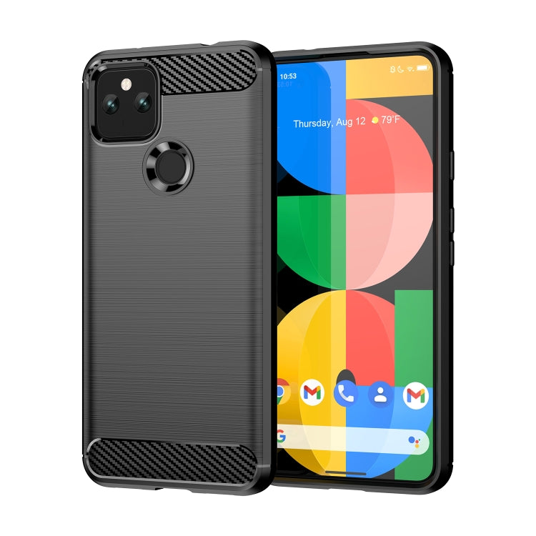 For Google Pixel 5 Brushed Texture Carbon Fiber TPU Case