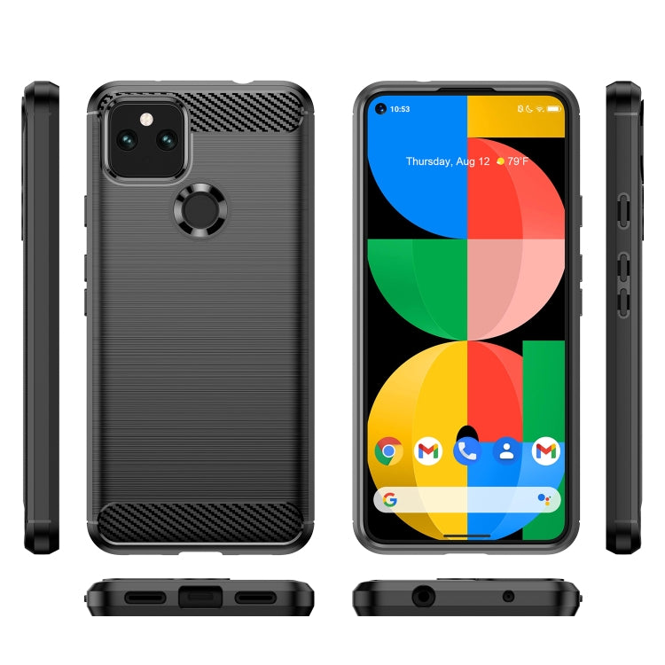 For Google Pixel 5 Brushed Texture Carbon Fiber TPU Case