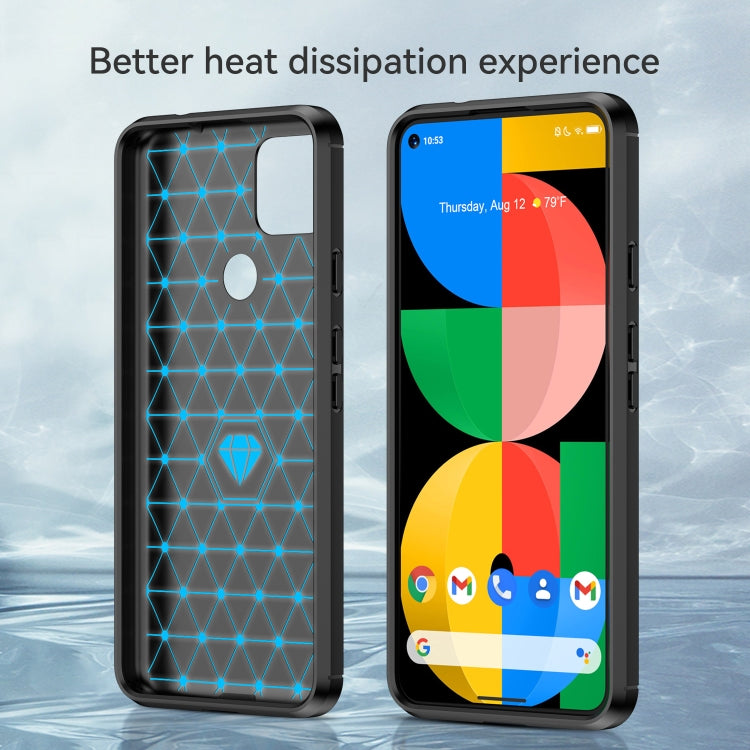 For Google Pixel 5 Brushed Texture Carbon Fiber TPU Case