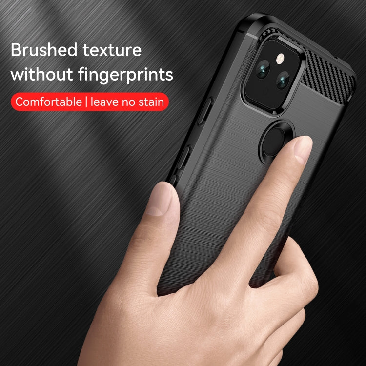 For Google Pixel 5 Brushed Texture Carbon Fiber TPU Case