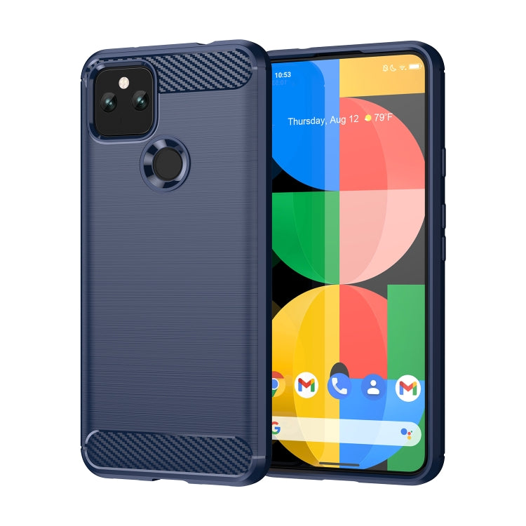 For Google Pixel 5 Brushed Texture Carbon Fiber TPU Case