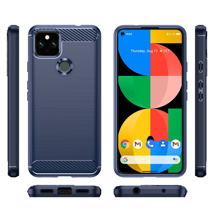 For Google Pixel 5 Brushed Texture Carbon Fiber TPU Case
