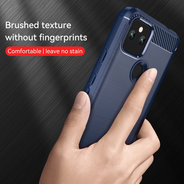 For Google Pixel 5 Brushed Texture Carbon Fiber TPU Case