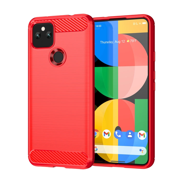 For Google Pixel 5 Brushed Texture Carbon Fiber TPU Case