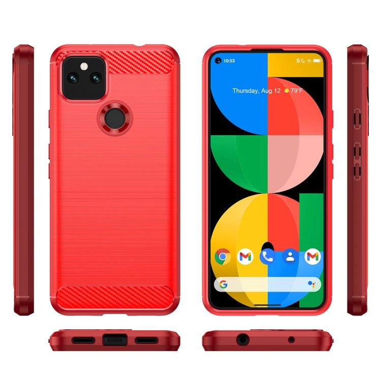 For Google Pixel 5 Brushed Texture Carbon Fiber TPU Case