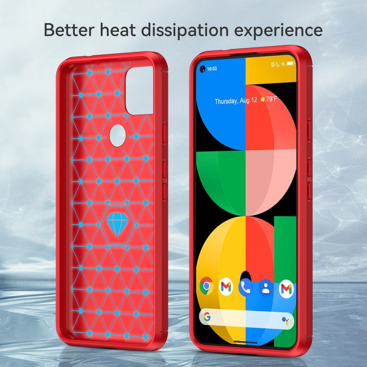For Google Pixel 5 Brushed Texture Carbon Fiber TPU Case