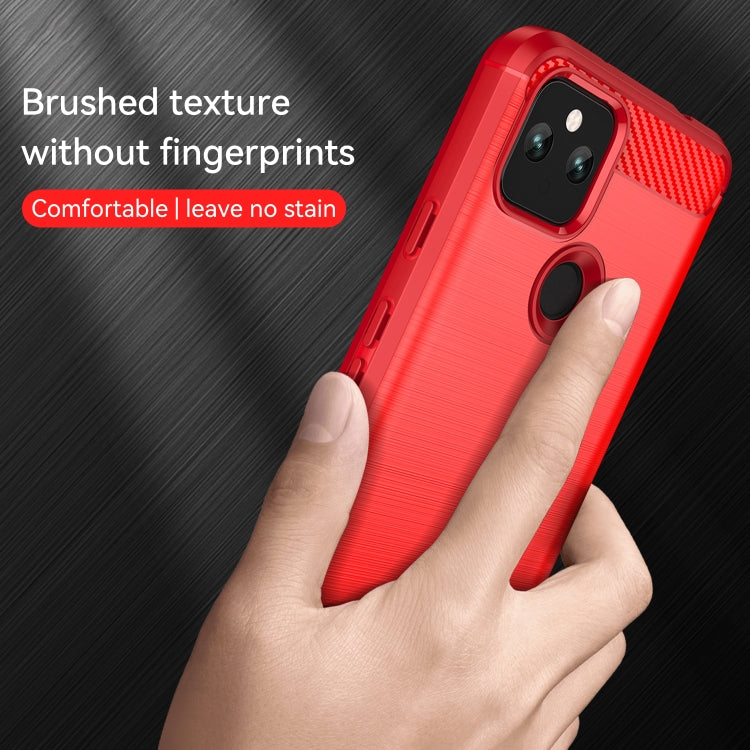 For Google Pixel 5 Brushed Texture Carbon Fiber TPU Case