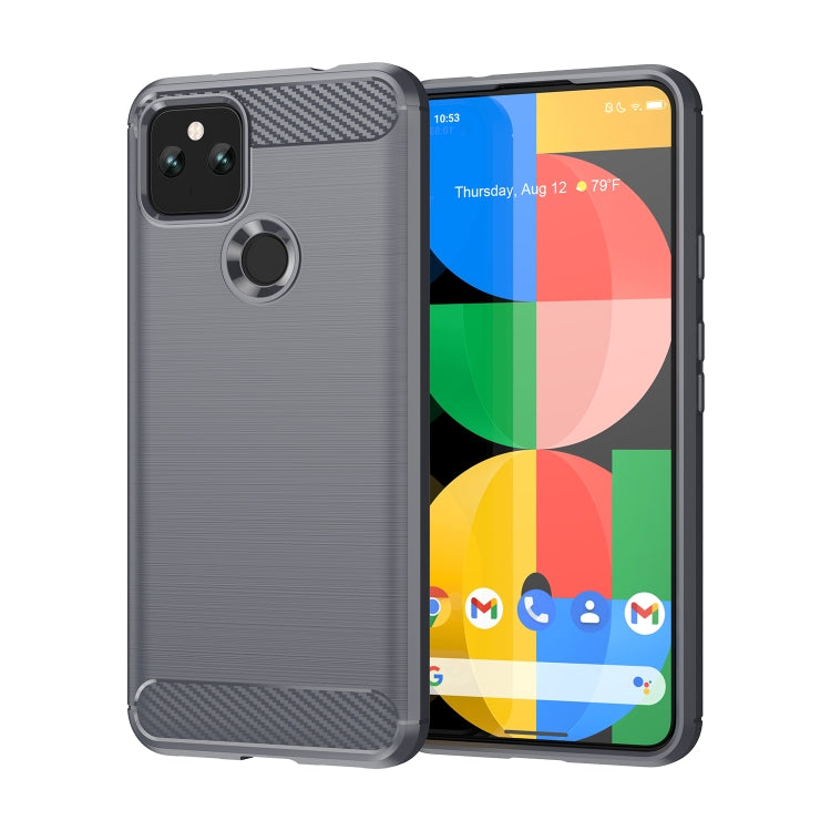 For Google Pixel 5 Brushed Texture Carbon Fiber TPU Case