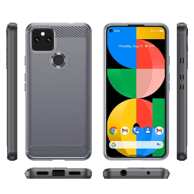 For Google Pixel 5 Brushed Texture Carbon Fiber TPU Case