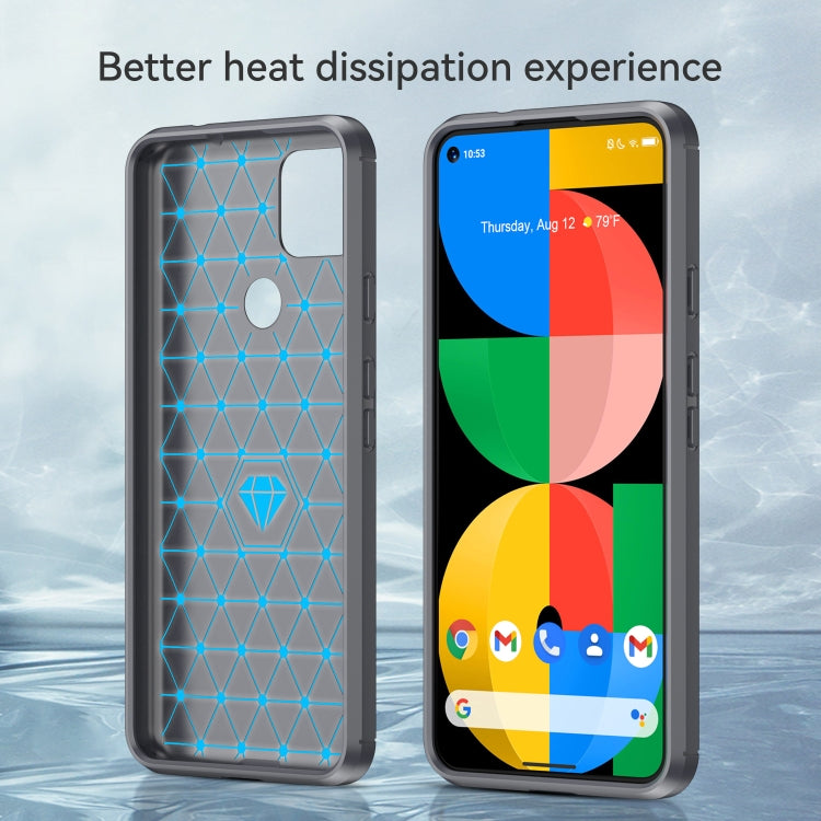 For Google Pixel 5 Brushed Texture Carbon Fiber TPU Case