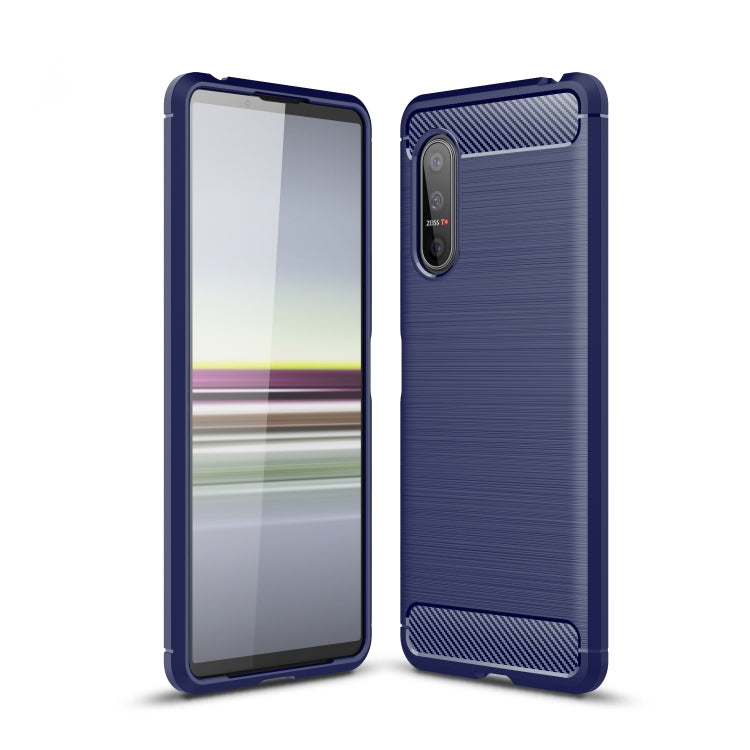 For Sony Xperia 5 II Brushed Texture Carbon Fiber TPU Case