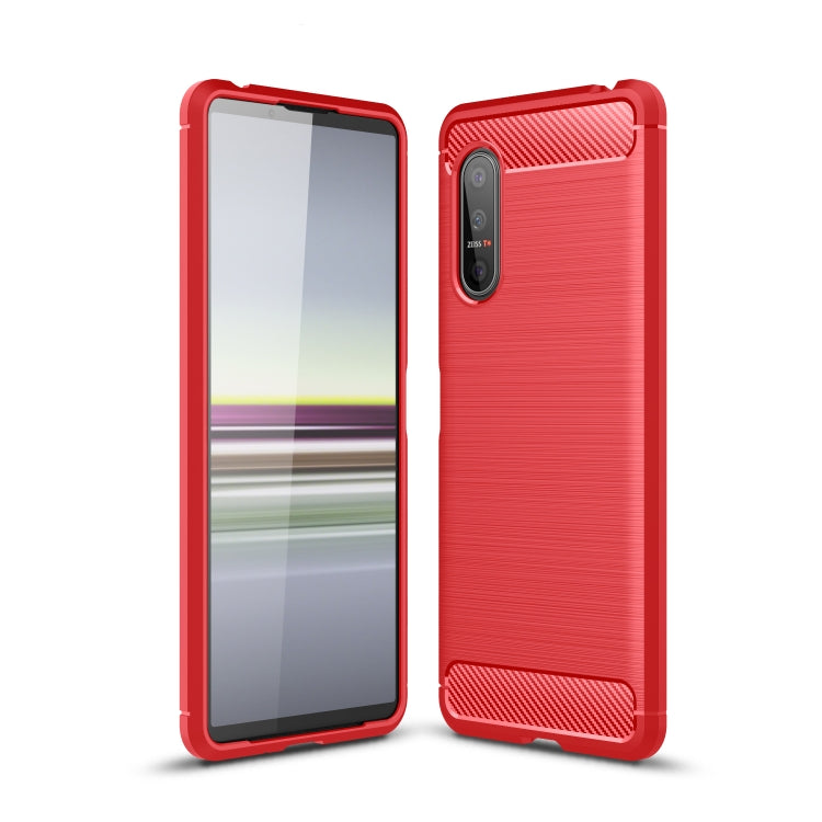 For Sony Xperia 5 II Brushed Texture Carbon Fiber TPU Case