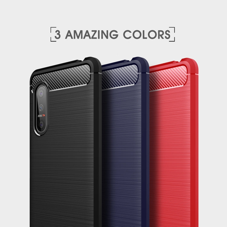 For Sony Xperia 5 II Brushed Texture Carbon Fiber TPU Case