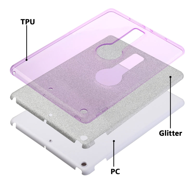 For iPad 10.2 2021 / 2020 / 2019 Shockproof Glitter PC + TPU Protective Case with Holder