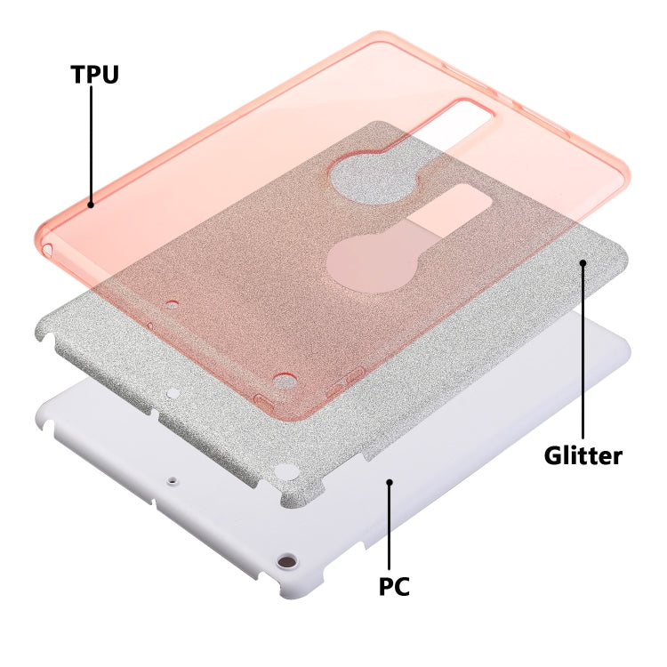For iPad 10.2 2021 / 2020 / 2019 Shockproof Glitter PC + TPU Protective Case with Holder