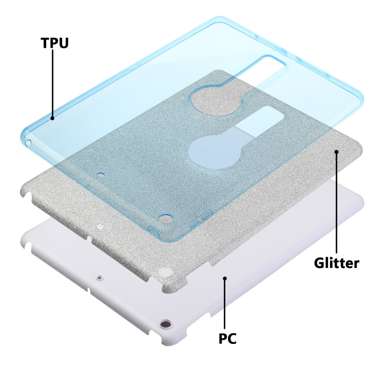 For iPad 10.2 2021 / 2020 / 2019 Shockproof Glitter PC + TPU Protective Case with Holder