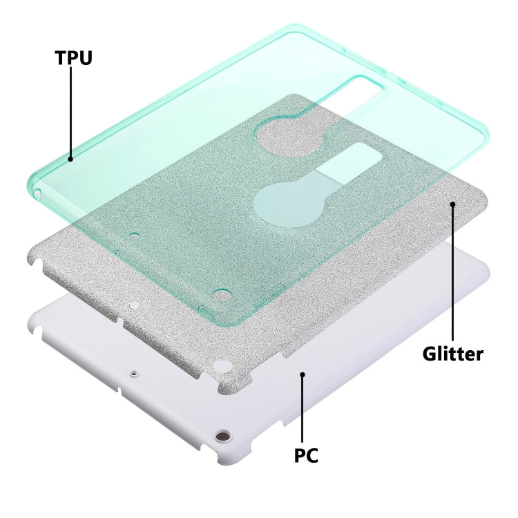 For iPad 10.2 2021 / 2020 / 2019 Shockproof Glitter PC + TPU Protective Case with Holder