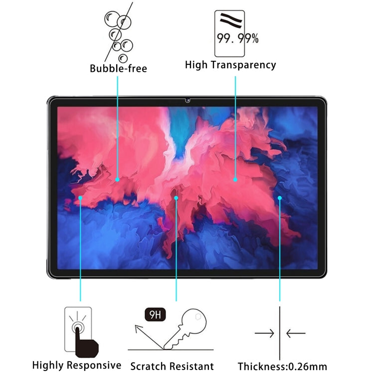 2pcs 9H HD Explosion-proof Tempered Glass Film For Lenovo Tab P11 / Tab P11 5G / XiaoXin Pad 11 inch / Motorola Moto Tab G70 / Blackview Tab 16