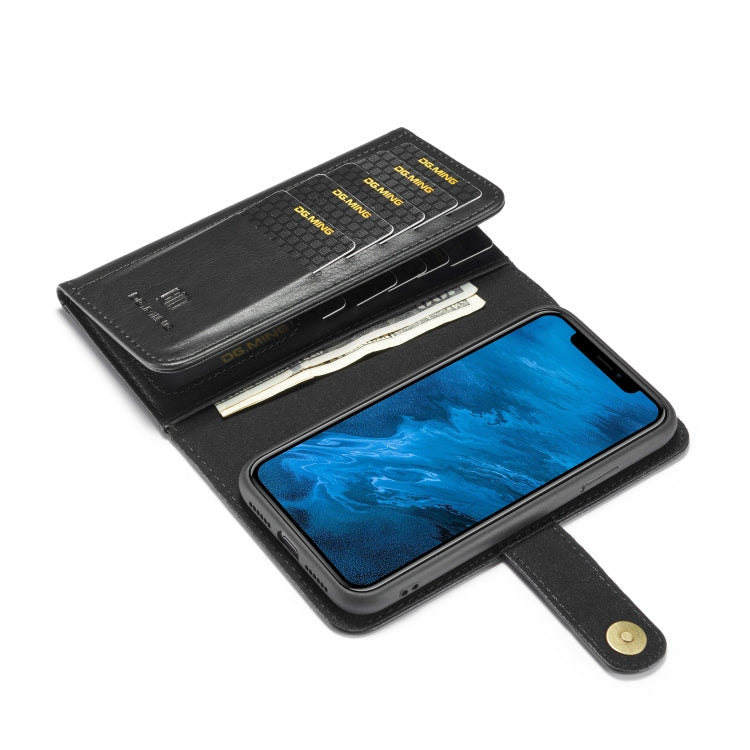For iPhone 11 DG.MING Triple Fold Crazy Horse Texture Magnetic Horizontal Flip Leather Case with Holder & Card Slots & Wallet