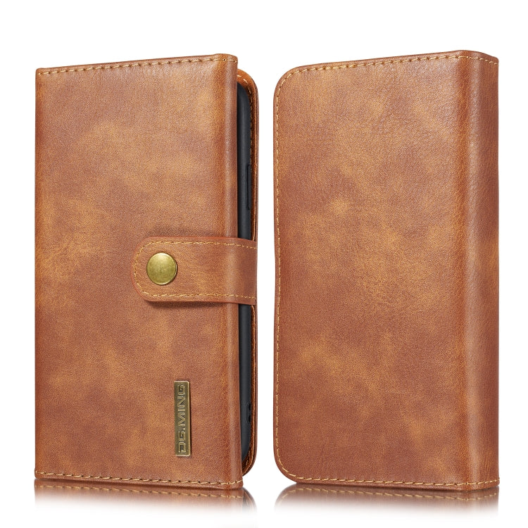 For iPhone 11 DG.MING Triple Fold Crazy Horse Texture Magnetic Horizontal Flip Leather Case with Holder & Card Slots & Wallet