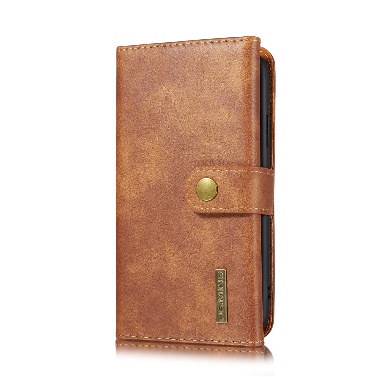 For iPhone 11 DG.MING Triple Fold Crazy Horse Texture Magnetic Horizontal Flip Leather Case with Holder & Card Slots & Wallet